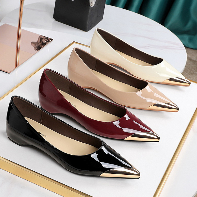Men'S Shoes To Women'S - 빅트리 슈즈 로우힐 여성화 에나멜 가죽