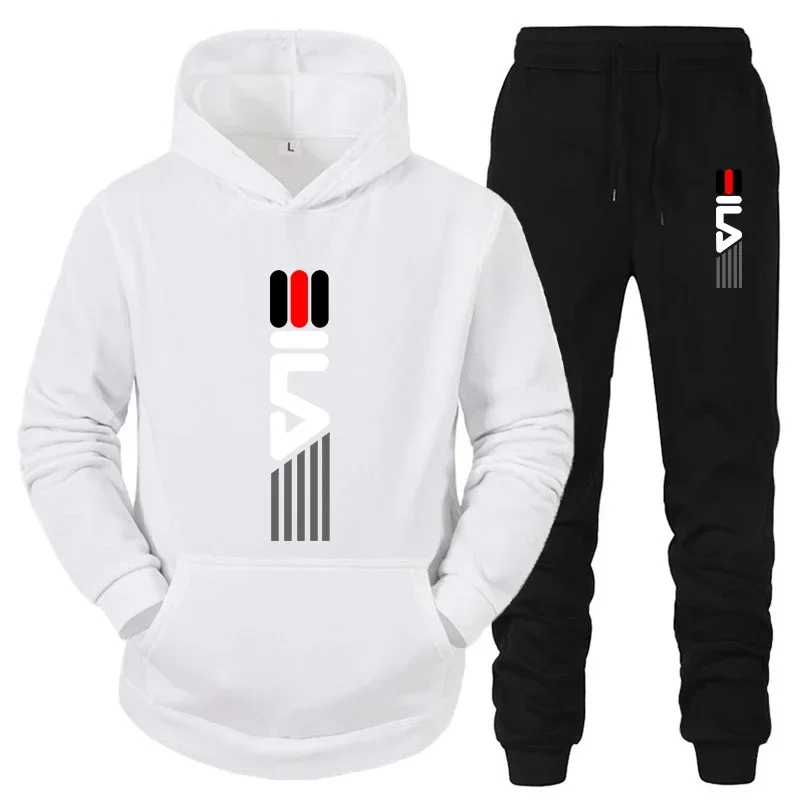 Men Shoes Joggers - 남성용 트랙수트 후드 스웨트셔츠+스웨트팬츠 2종 세트
