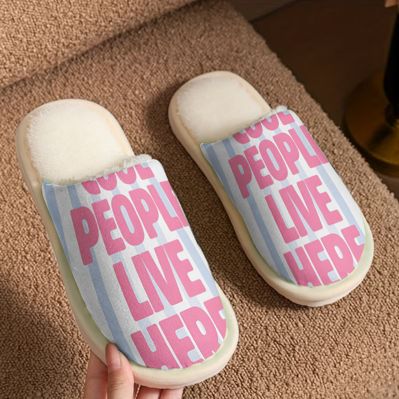 Men Shoes Quotes - 쿨한 디자인의 고급 플러시 슬리퍼 남녀