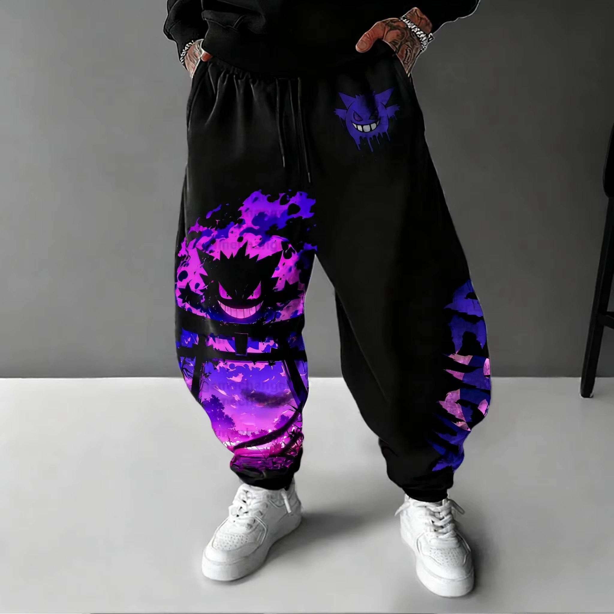 Men Shoes Joggers - Y2K 2026 포켓몬 Gengar 코튼 스위트