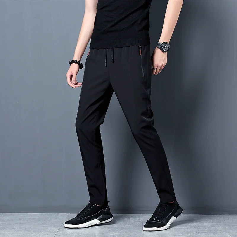 남성 캐주얼 바지 스트레이트 슬림 피트 신축성있는 허리 - Men Shoes Joggers 리뷰 및 가격