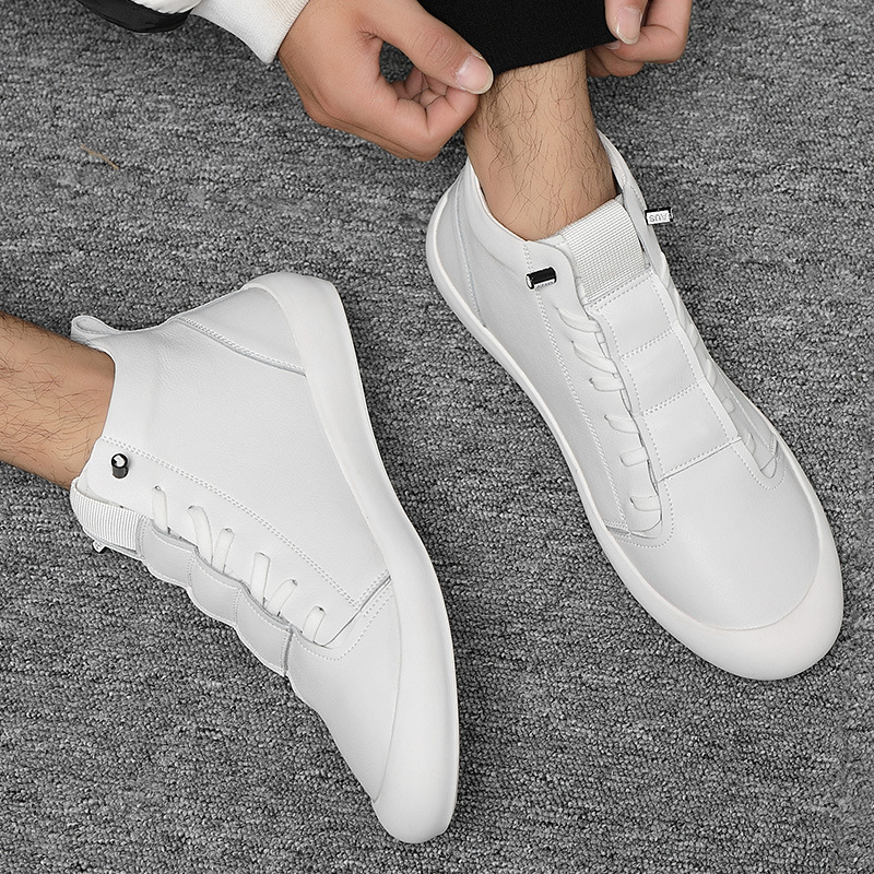 100% 정품 가죽 신발 남자 높은 상위 캐주얼 신발  - Men Shoes Under 100 리뷰 및 가격