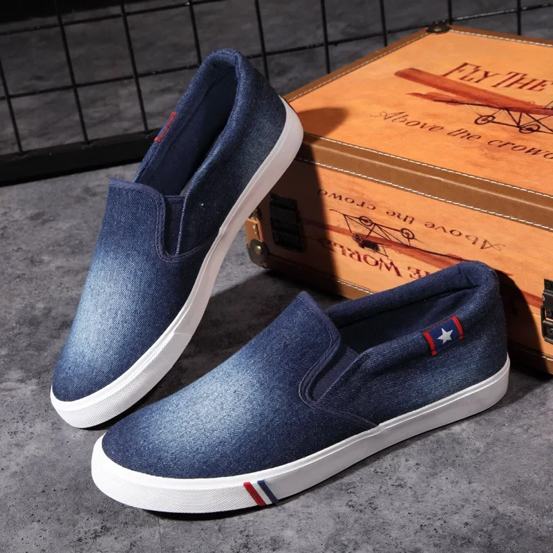 데님 남성 캔버스 신발 슬립 온 스니커즈 남성 플랫 남 - Men Shoes Vans 리뷰 및 가격